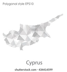Cyprus map in geometric polygonal style.Abstract gems triangle,modern design background.Vector illustration EPS10