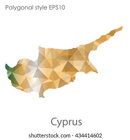 Cyprus map in geometric polygonal style.Abstract gems triangle,modern design background.Vector illustration EPS10