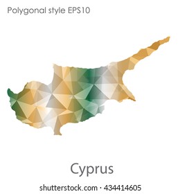 Cyprus map in geometric polygonal style.Abstract gems triangle,modern design background.Vector illustration EPS10