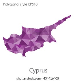 Cyprus map in geometric polygonal style.Abstract gems triangle,modern design background.Vector illustration EPS10