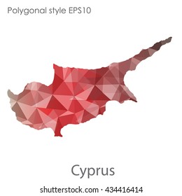 Cyprus map in geometric polygonal style.Abstract gems triangle,modern design background.Vector illustration EPS10