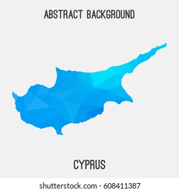 Cyprus map in geometric polygonal,mosaic style.Abstract tessellation,modern design background,low poly. Vector illustration.