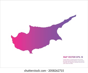 Cyprus map gradient color . on white background. 