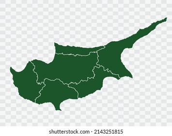 Zypern-Karte, grüne Farbe auf weißem Hintergrund