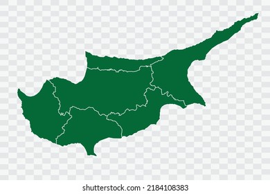 Cyprus Map green Color on White Background quality files Png