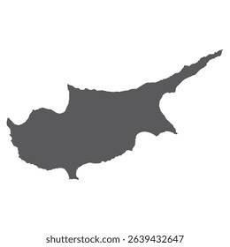 Cyprus map. Map of Cyprus in grey color