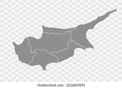 Cyprus Map grey Color on White Background  Png