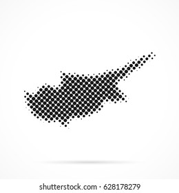 Cyprus map in halftone. Dotted illustration isolated on a white background.
Vector illustration.