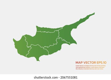 Cyprus map High Detailed green color. on white background. Abstract design vector illustration eps 10