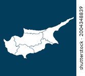 Cyprus map High Detailed on green background. white color . Abstract design vector illustration eps 10