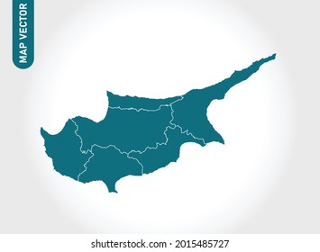 Cyprus map High Detailed on white background. Abstract design vector illustration eps 10