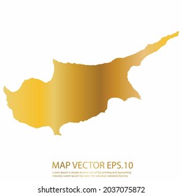 Mapa de Chipre Alto detallado sobre fondo blanco. color de gradiente dorado. Resumen de la ilustración vectorial de diseño eps 10