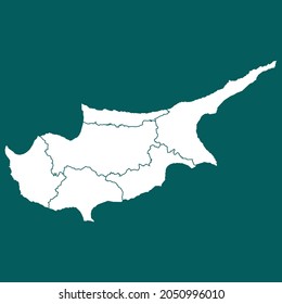 Cyprus map High Detailed. white color. on green background. Abstract design vector illustration eps 10