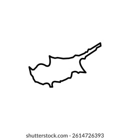 Cyprus map icon black and white vector sign
