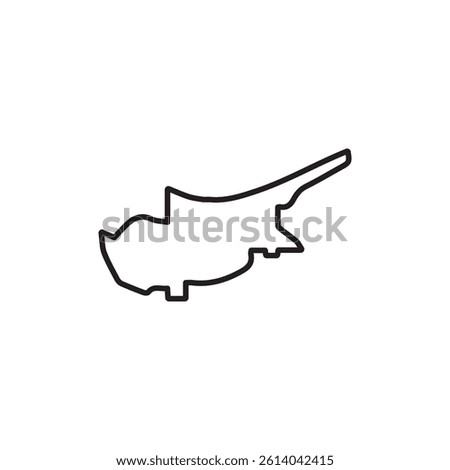 Cyprus map icon line art vector