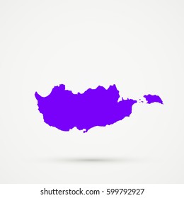 Purple Republic Cyprus Map Illustration