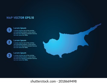 Zypern-Karte, Infografik-Stil , auf dunklem Hintergrund mit Map World. Drahtrahmen-3D-Maschen, Karte 3D,
