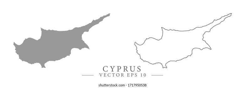 Cyprus Map Line Flat Drawing Vector Stock Vector (Royalty Free ...