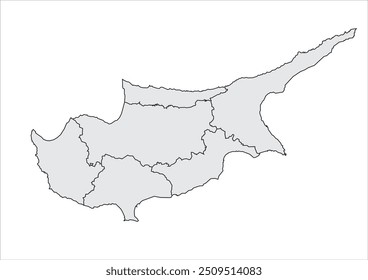 Cyprus Map Quick Silver Color Background white