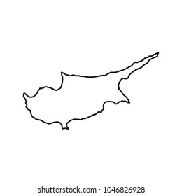 Cyprus map teritory icon. Outline Cyprus map teritory vector icon for web design isolated on white background
