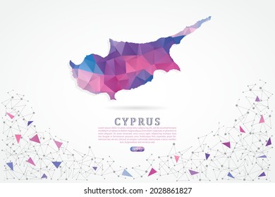 Cyprus map - World Map International vector template with polygon pink color gradient isolated on white background for education, website, banner, infographic - Vector illustration eps 10