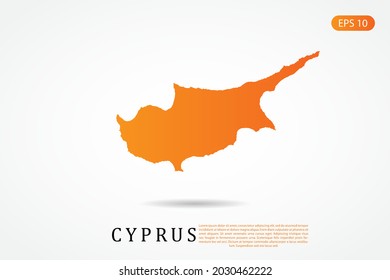 Cyprus Map - World Map International vector template with Orange gradient color isolated on white background - Vector illustration eps 10