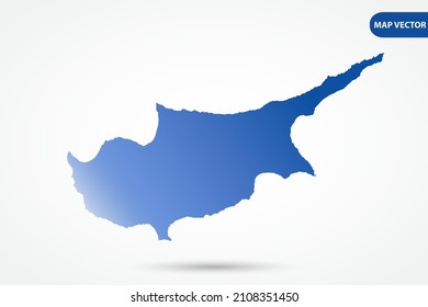 Cyprus Map - World Map International vector template with Blue gradient color isolated on white background for design, education, website, infographic - Vector illustration eps 10