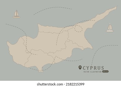 Cyprus Map World Map International Vector Stock Vector Royalty Free   Cyprus Map World International Vector 260nw 2182215399 