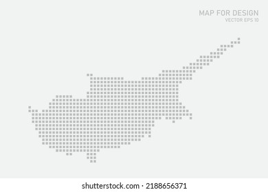 Cyprus Map - World map International vector template with grey pixel, grid, grunge, halftone style isolated on white background for education, infographic, design - Vector illustration eps 10