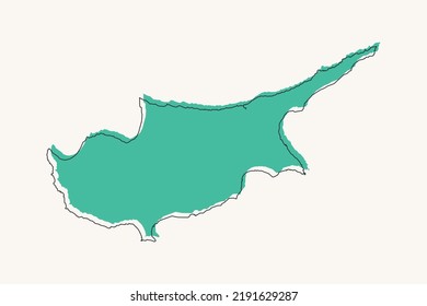 Cyprus Map - World map International vector template with black and green geometric shapes and lines style isolated on white background for design, infographic - Vector illustration eps 10