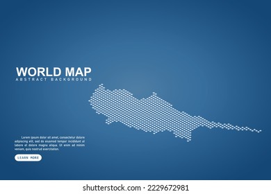 Cyprus Map - World map International vector template with isometric top and white pixel, grid, grunge, halftone style isolated on blue background for design, web - Vector illustration eps 10