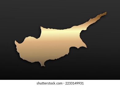 Cyprus Map - World map International vector template with 3D, gold luxury style including shadow on black background for design, education, website, infographic - Vector illustration eps 10