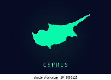 Cyprus Map - World map vector template with green color gradient isolated on dark background - Vector illustration eps 10