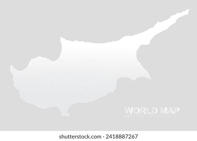 Cyprus Map - World Map vector template with High detailed including white and grey gradient color and white outline color isolated on grey background - Vector illustration eps 10