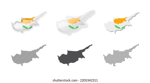 Cyprus - Maps Collection. Six maps of different designs. Set of vector illustrations