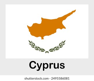 Cyprus national flag. Banner, state symbol, flagpole.