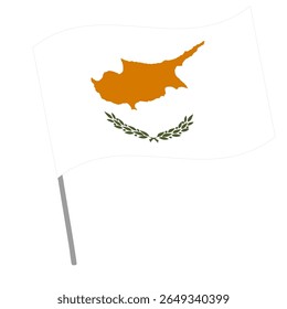 Bandeira nacional de Chipre flutters com mastro