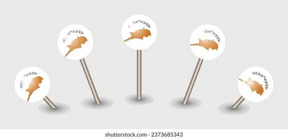 Cyprus national flag map marker pin icon illustration