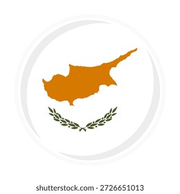 Icono oficial del emblema nacional de la bandera del círculo redondo de Chipre
