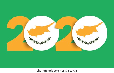 Cyprus new year 2020 flag vector