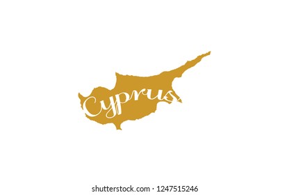 Cyprus outline map country shape