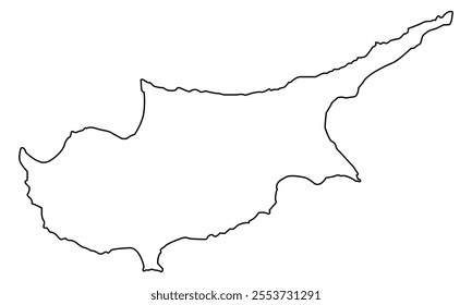 Cyprus outline map of the country
Vector outline on a white background