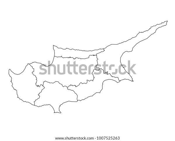 cyprus outline map. detailed\
isolated vector country border contour maps on white\
background.