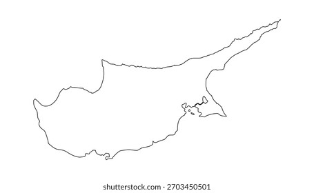 Mapa de Chipre. Vetor de mapa de Chipre. Mapa de Chipre sobre fundo branco