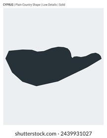 Cyprus plain country map. Low Details. Solid style. Shape of Cyprus. Vector illustration.