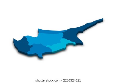 Cyprus political map of administrative divisions