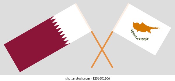 Cyprus and Qatar. The Cyprian and Qatari flags. Official proportion. Correct colors. Vector illustration