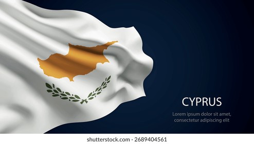 Bandeira realista de Chipre acenando com textura de seda suave e iluminação dramática