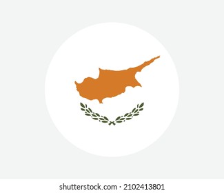 Cyprus Round Country Flag. Circular Cypriot National Flag. Republic of Cyprus Circle Shape Button Banner. EPS Vector Illustration. svg