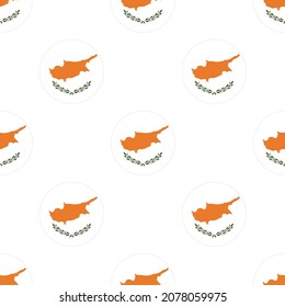 Cyprus round flag seamless pattern. Cyprus background. circle icons. Texture for travel, sports pages, competition, games designs. patriotic wallpaper.